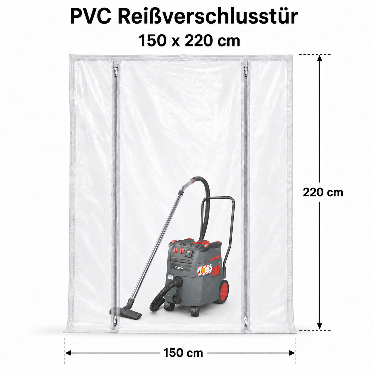 KBL PEVA Reißverschlusstür H-Form 150 x 220 cm transparent