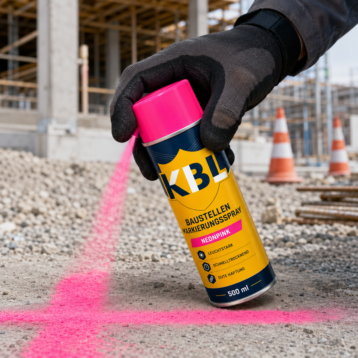 Baustellenmarkierspray Neonpink 500 ml