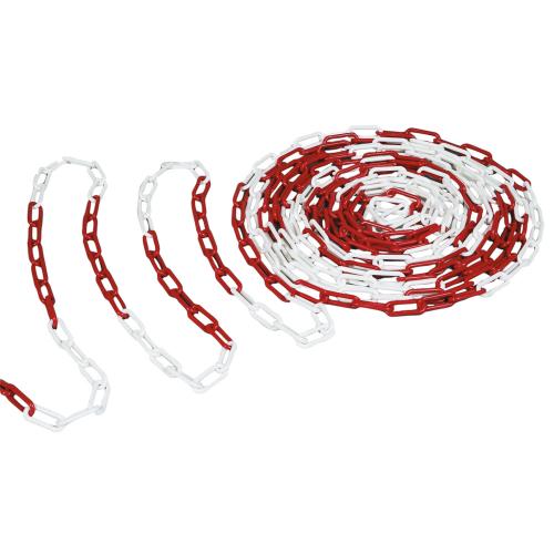 Kunststoff - Gliederkette 6 mm rot/weiß 50 Meter