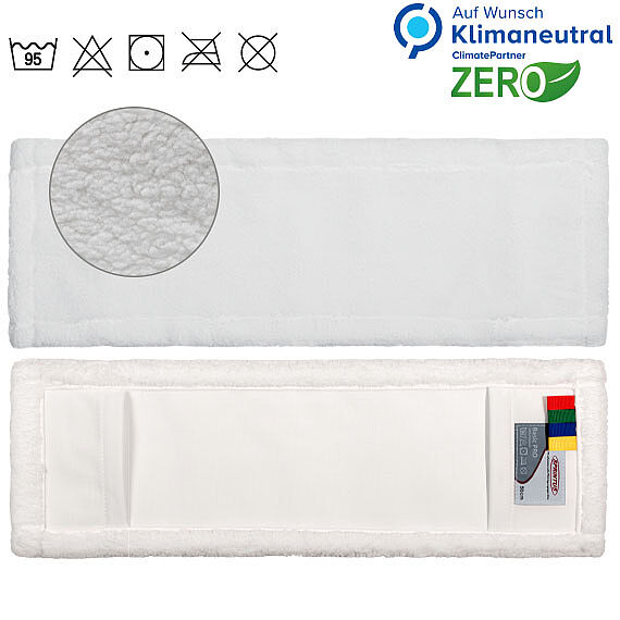 Wischmop aus Polyester Basic Pro Wischbezug weiß, 50cm