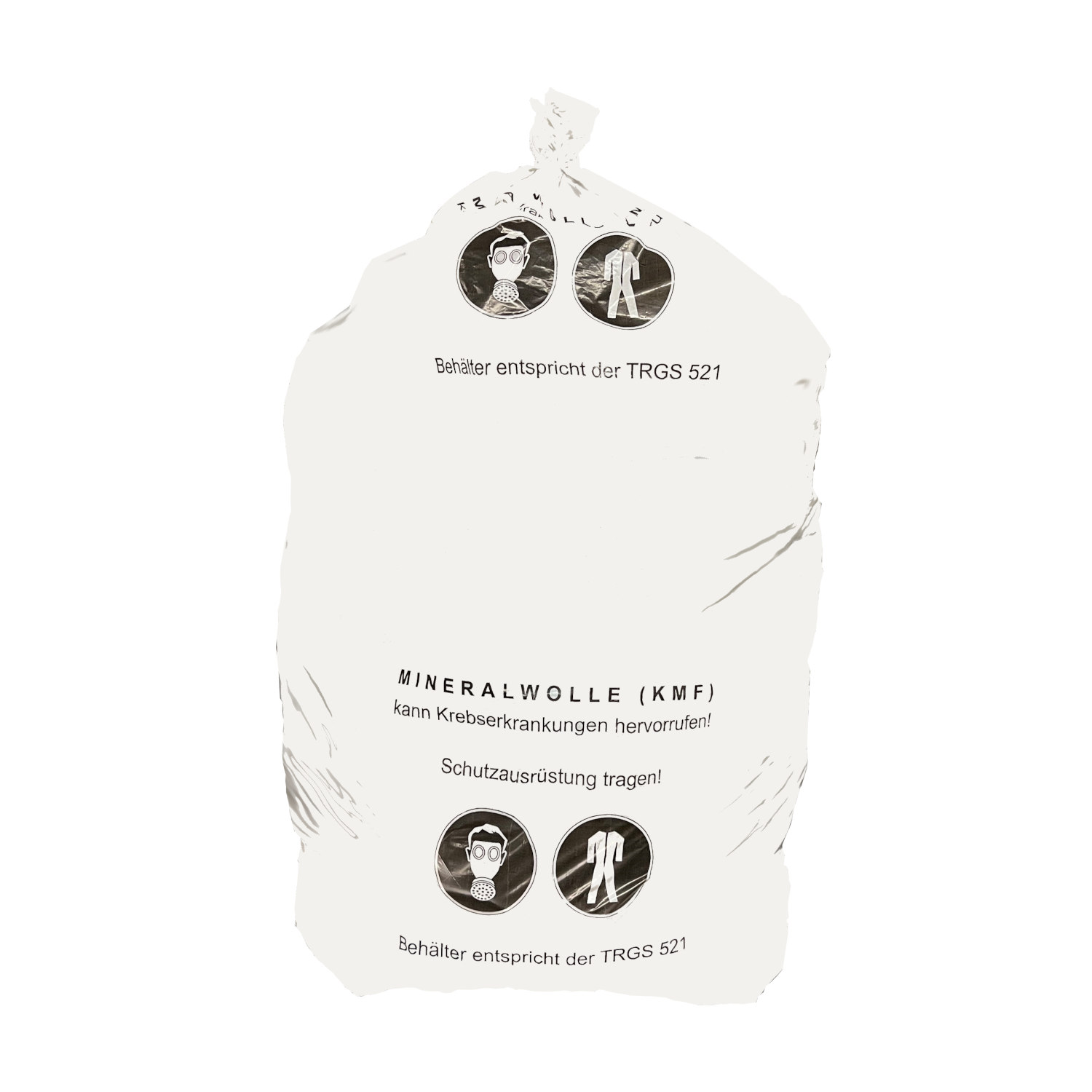 KBL LDPE KMF Sack 140x220 cm, mit Verschlussband Aufdruck KMF, weiß