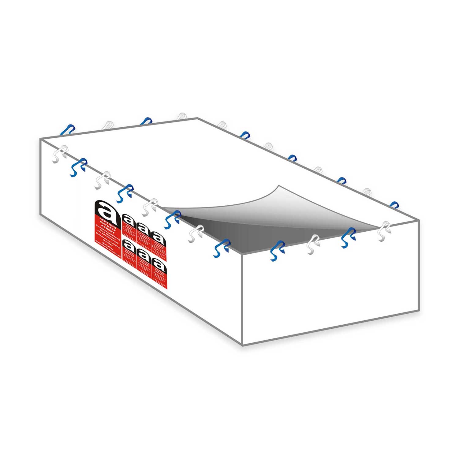 Containerbag Asbest 620x240x115 cm, 17cbm beschichtet, mit Schürzendeckel