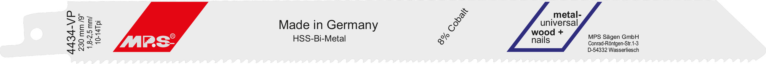 Bi-Metall Säbelsägeblätter GL 230 / VL 210 mm 0,9 mm Dick, ZT: 1,8-2,5 mm - VARIOZAHN