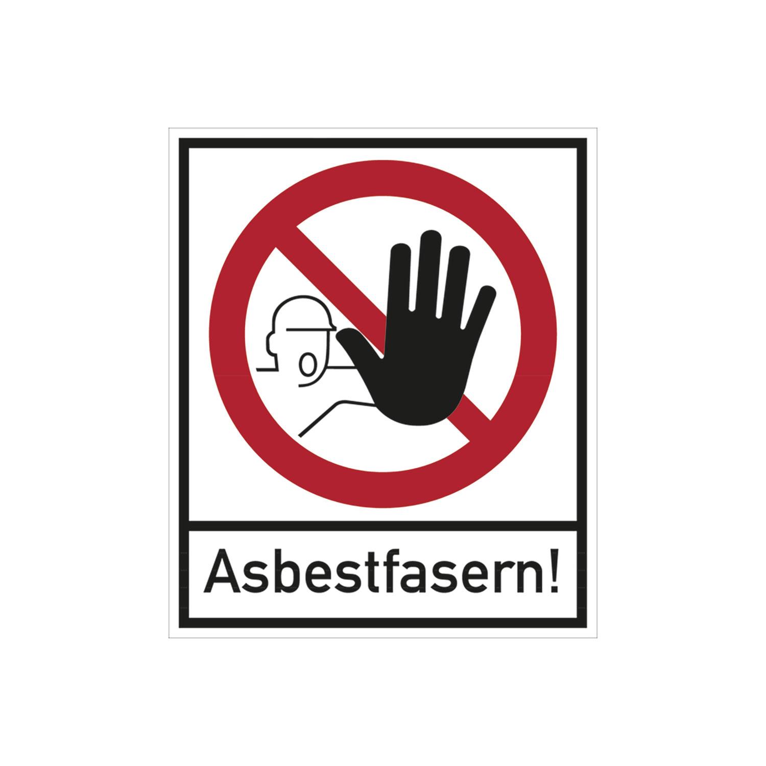 Verbotsschild, Zutritt für Unbefugte verboten - Asbestfasern, 500 x 420 mm