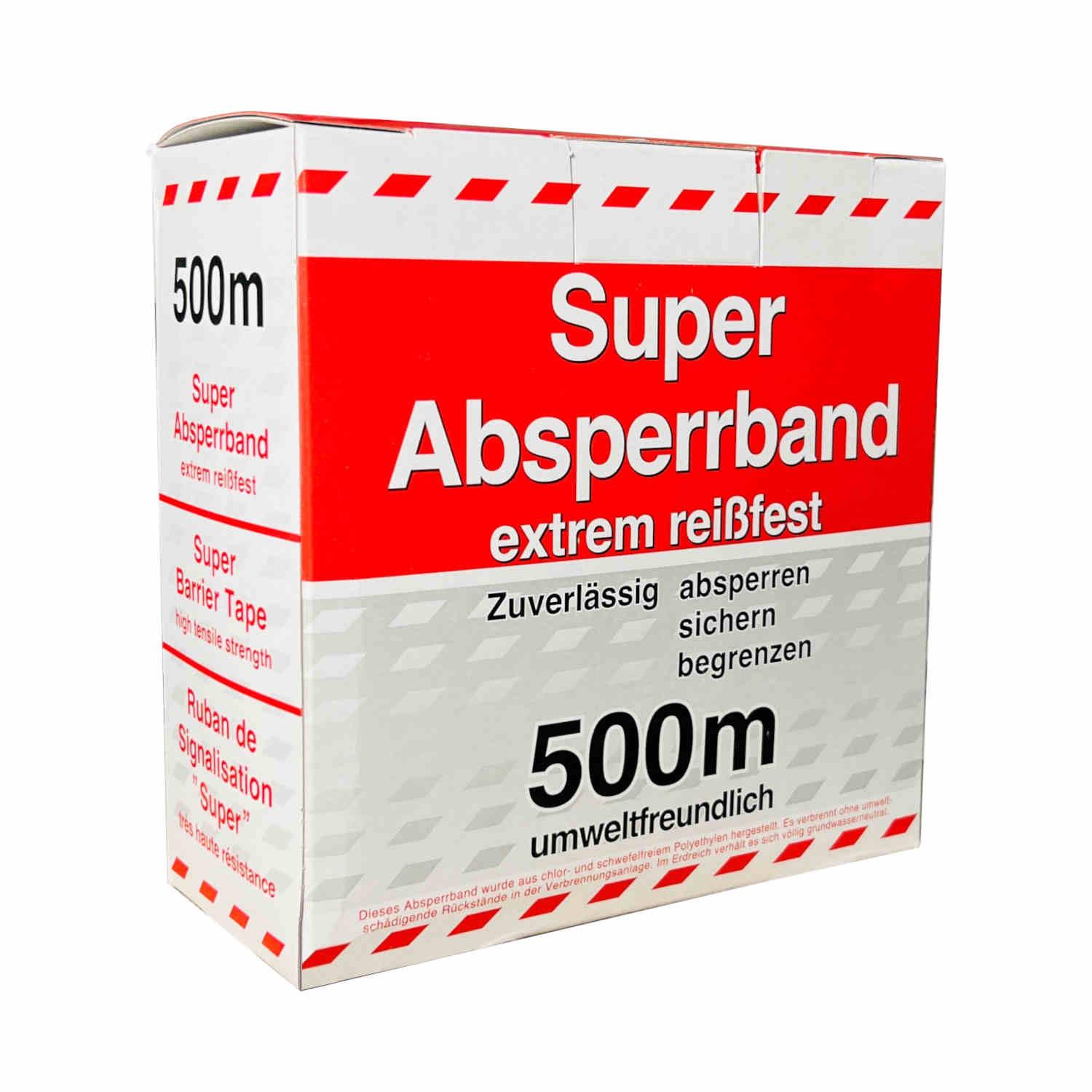 Absperrband Asbest 80mm / 500m Farbe rot/weiß