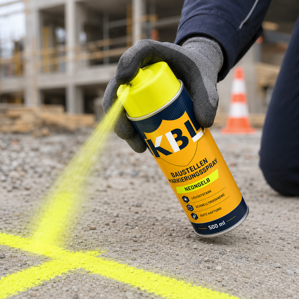 Baustellenmarkierspray Neongelb 500 ml